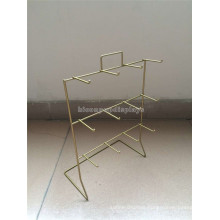 Retail Store Advertising Equipment Wholesale Bronze Countertop 12 pegs Wire Display Racks For Shows